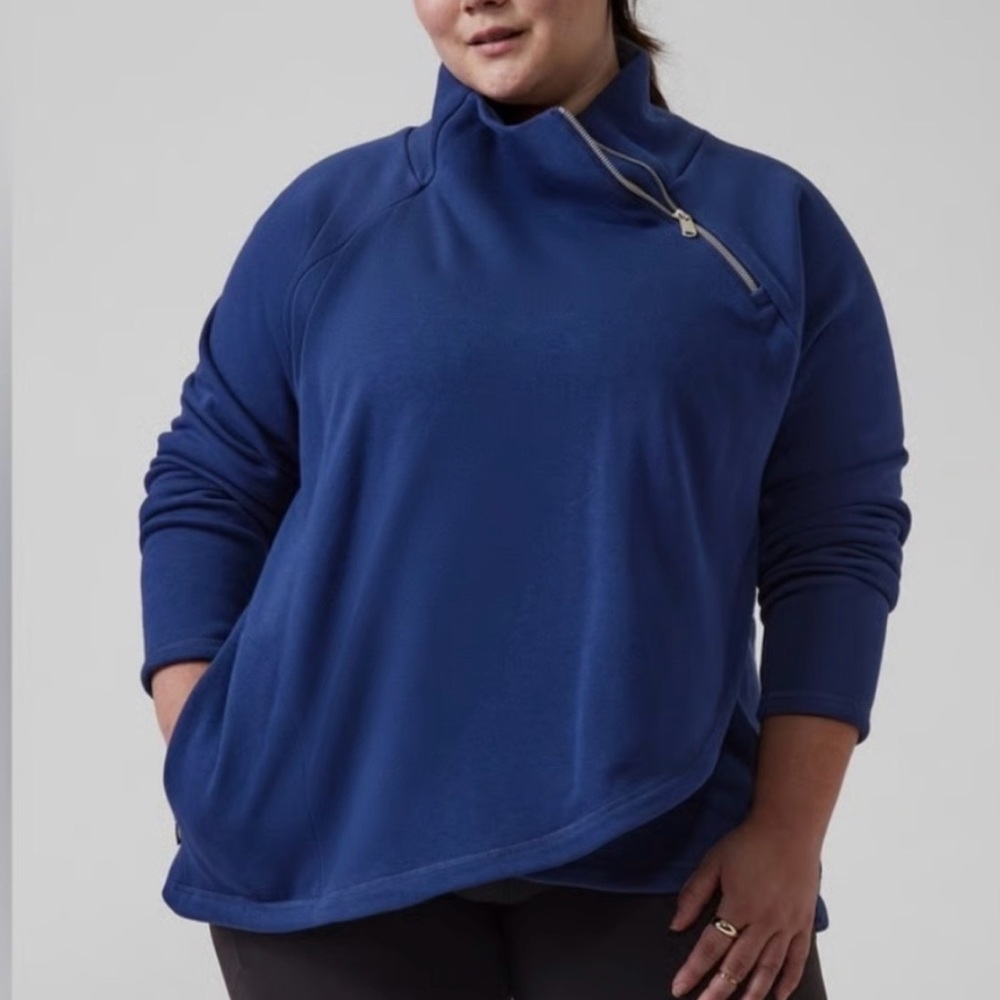 Athleta Navy Fleece Pullover